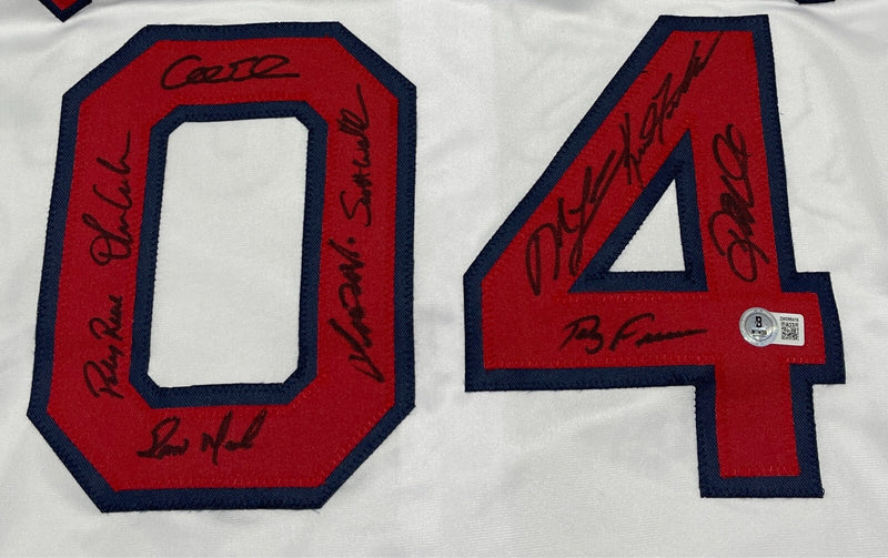 2004 Boston Red Sox Team Signed Custom Jersey w/ 10 Sigs Beckett Witness BAS COA