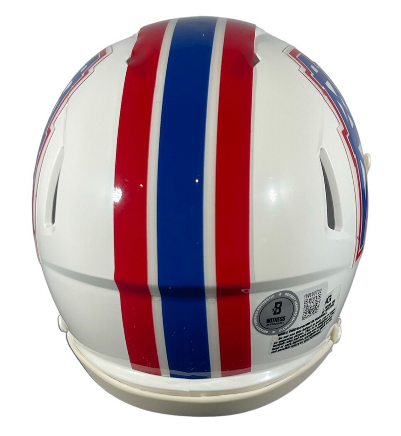 Warren Moon Signed Oilers TB Mini Helmet w/ HOF 06 Beckett Witness BAS COA