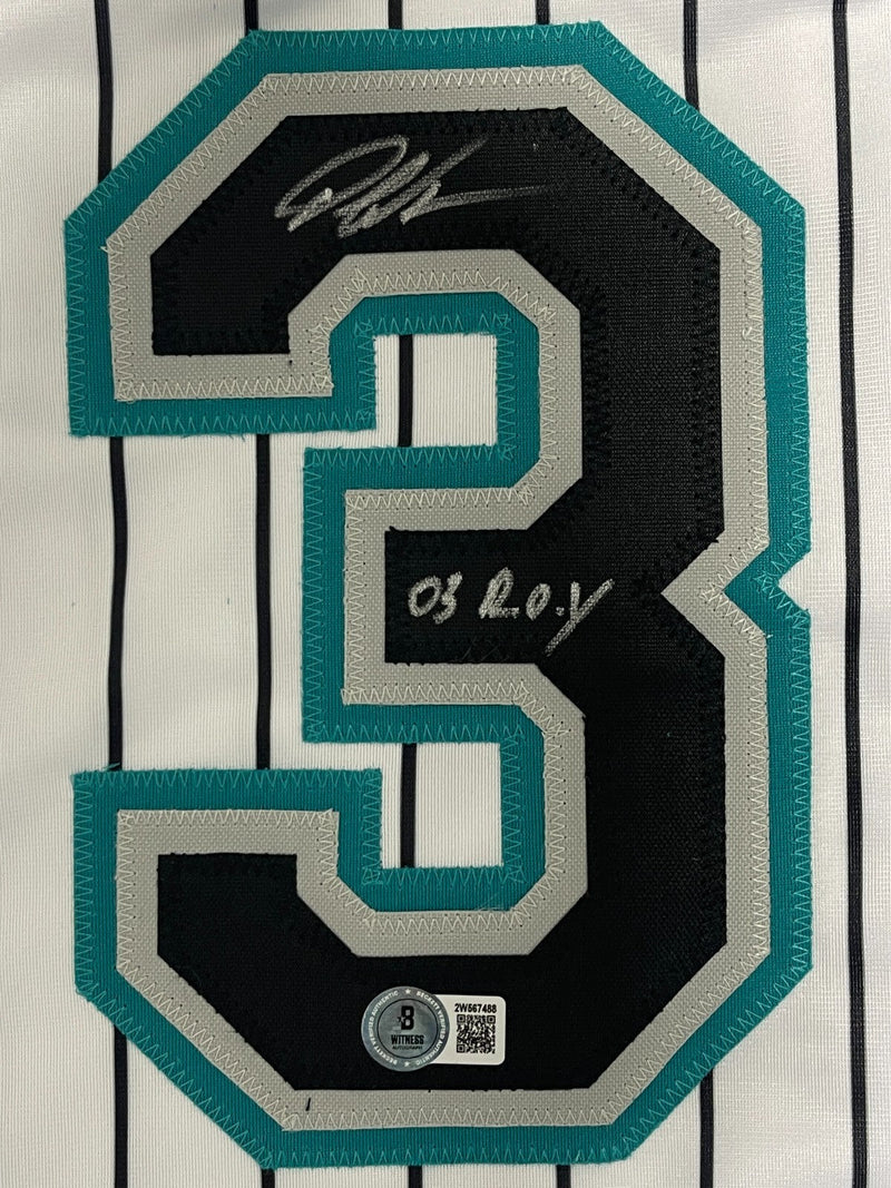 Dontrelle Willis Signed Marlins Custom Jersey w/ 03 NL ROY Beckett Wit BAS COA