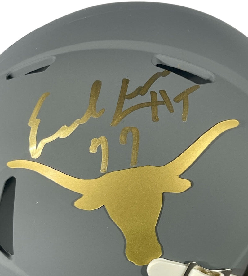 Earl Campbell Signed Texas Slate Mini Helmet w/ HT 77 Beckett Witness BAS COA