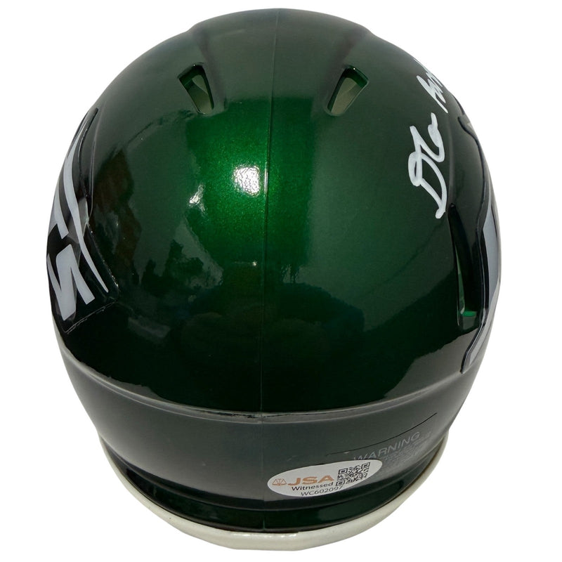 D'Angelo Ponds Signed New York Jets Speed Mini Helmet JSA Witness COA