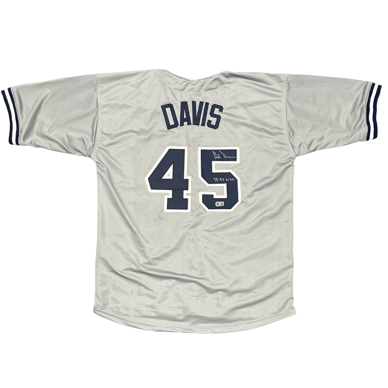 Chili Davis Signed Yankees Custom Jersey w/ 98 99 WSC Beckett Witness BAS COA