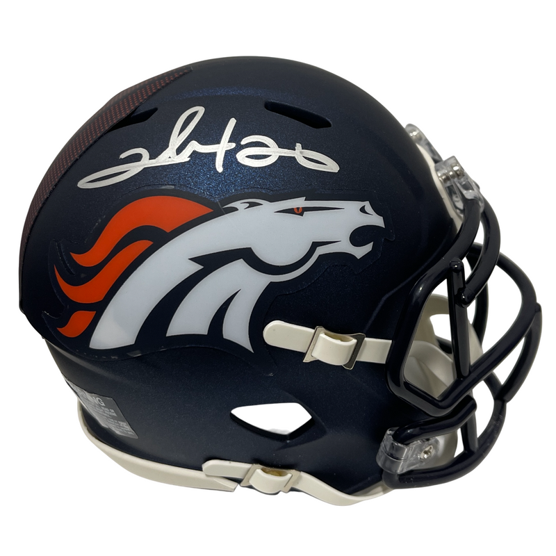 Clinton Portis Signed Auto Broncos Speed Mini Helmet Beckett Witness BAS COA