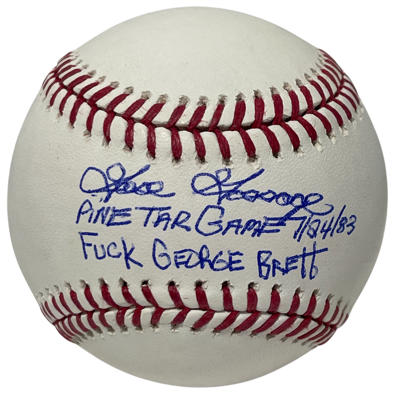 Goose Gossage Signed ROMLB Baseball w/ F**k Brett Pine Tar Beckett Wit BAS COA