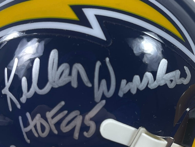 Kellen Winslow & Charlie Joiner Signed Chargers TB Mini Helmet w/ HOF BAS COA
