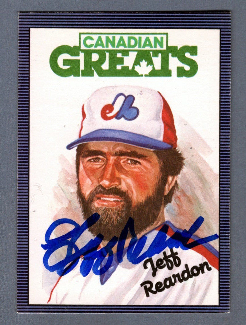 Jeff Reardon Signed 1986 Leaf Canadian Greats #214 LSCM COA Expos