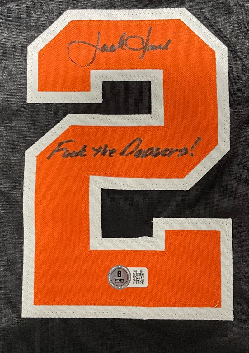 Jack Clark Signed SF Giants Custom Jersey w/ F**k the Dodgers Beckett W BAS COA
