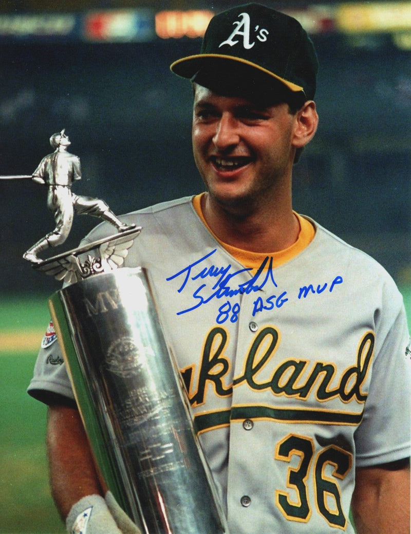 Terry Steinbach Signed Oakland Athletics 8x10 Photo w/ 88 ASG MVP LSCM COA #1