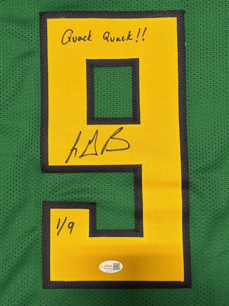 LeGarrette Blount Signed Oregon Custom Jersey LE /9 w/ Quack Quack JSA Wit COA