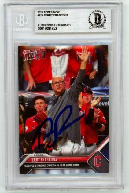 Terry Francona 2023 Topps Now #928 Signed Beckett Witness BAS BGS Auto Last Game