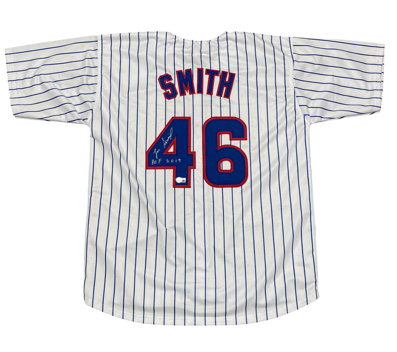 Lee Smith Signed Auto Chicago Cubs Jersey w/ HOF 2019 In Beckett Witness BAS COA