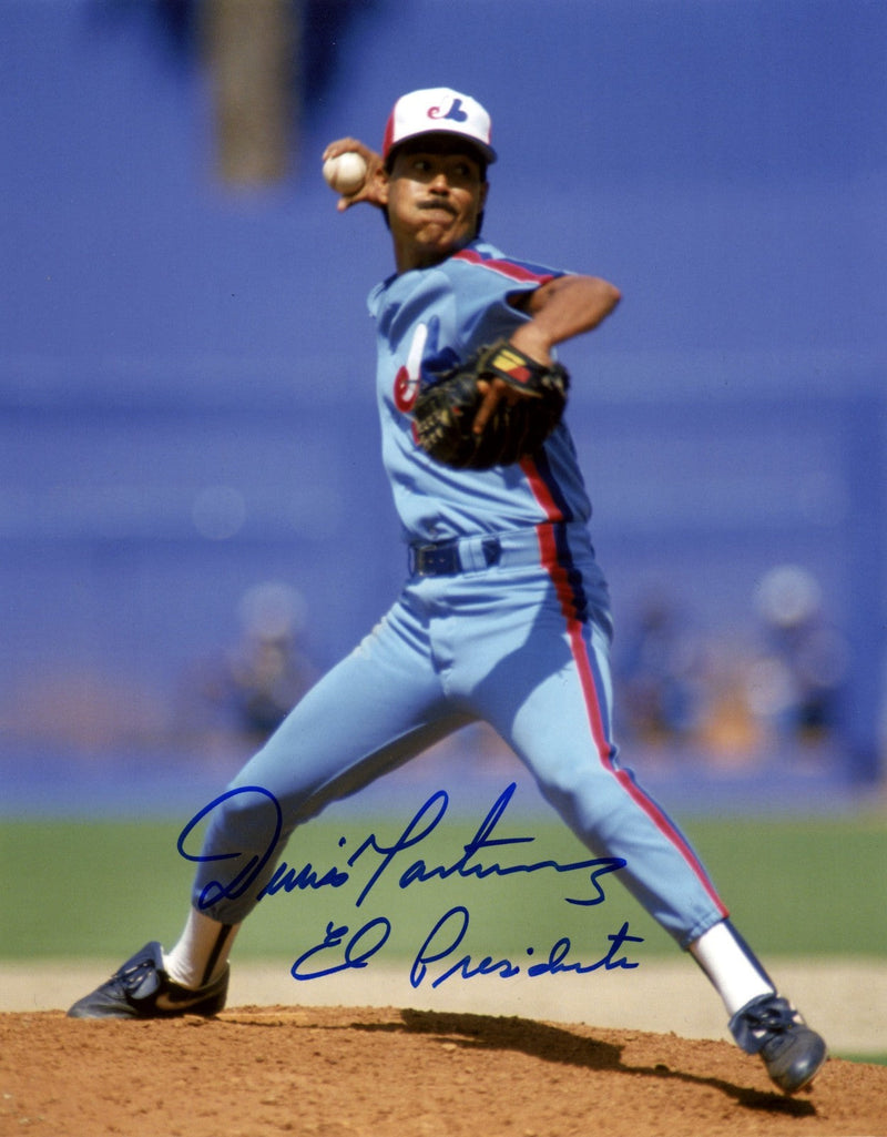 Dennis Martinez Signed Montreal Expos 8x10 Photo w/ El Presidente LSCM COA