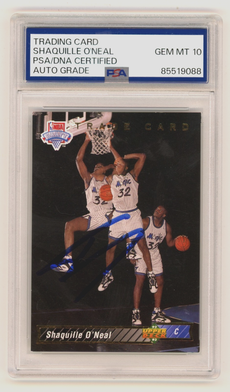Shaquille O'Neal 1992-93 Upper Deck NBA Draft #1B RC Signed PSA 10 Auto Shaq