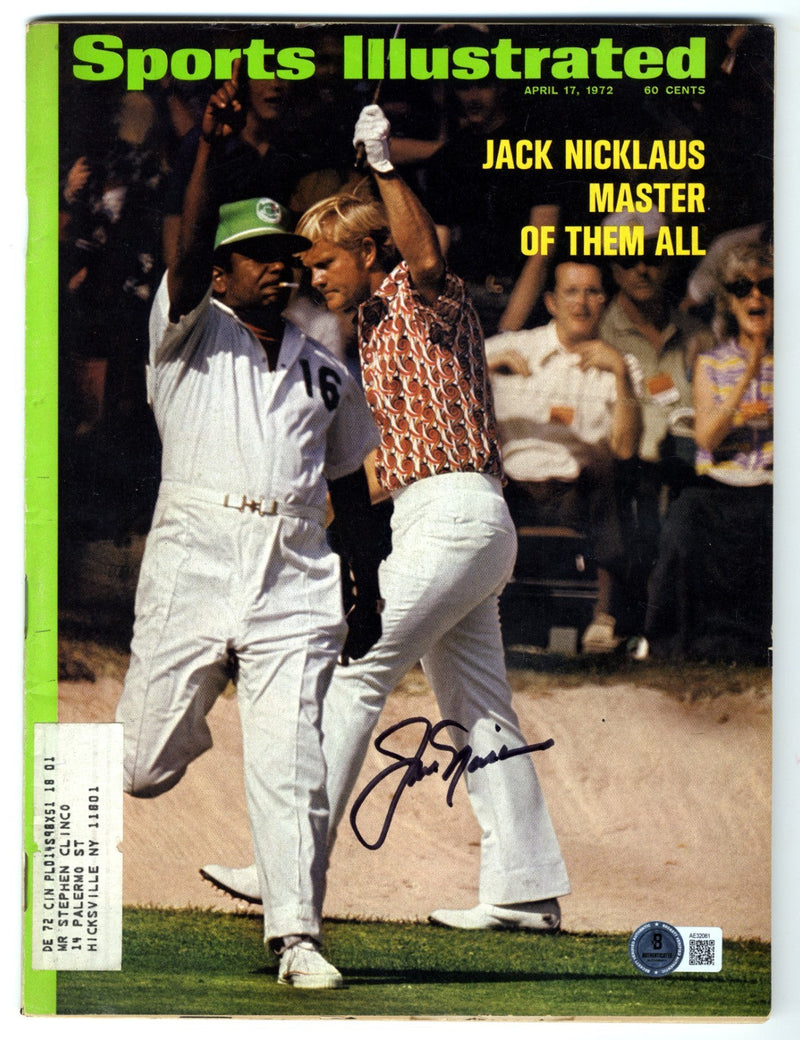 Jack Nicklaus Signed Sports Illustrated SI 4/17/1972 Masters Beckett BAS LOA COA