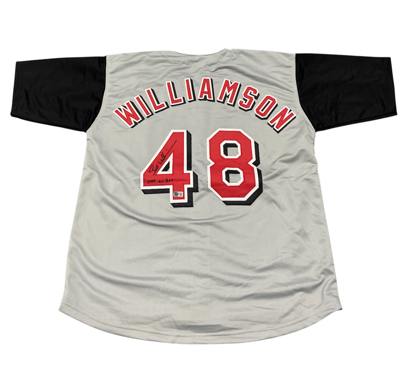 Scott Williamson Signed Reds Custom Jersey w/ 1999 NL ROY Beckett BAS COA