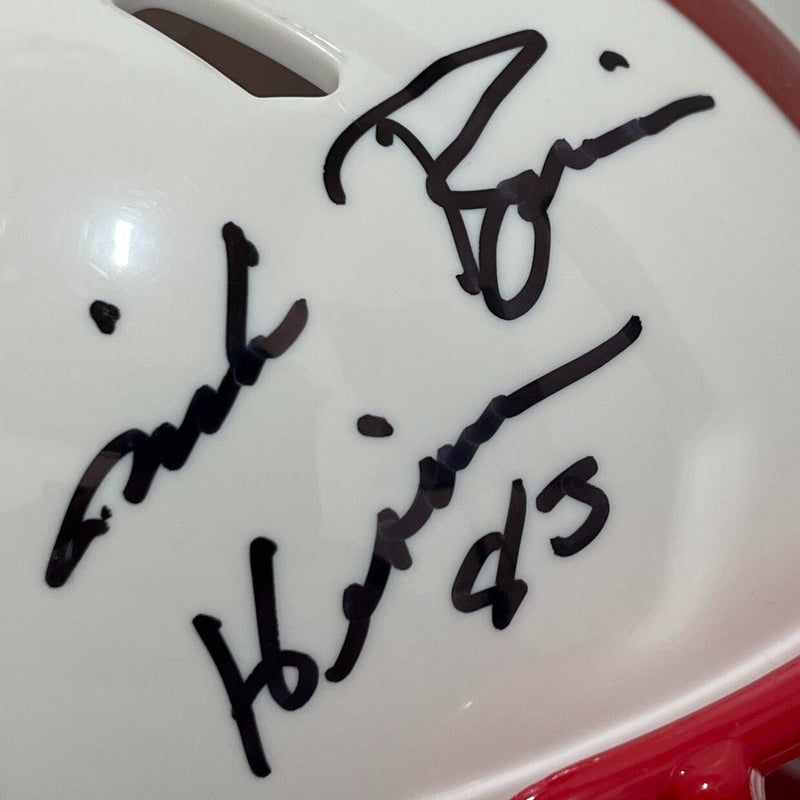Mike Rozier Signed Nebraska Speed Mini Helmet w/ Heisman 83 Beckett Wit BAS COA