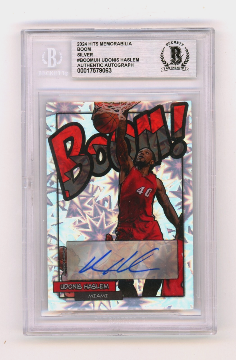 Udonis Haslem 2024 Hits Memorabilia BOOM Silver Signed BGS BAS Auto Miami Heat