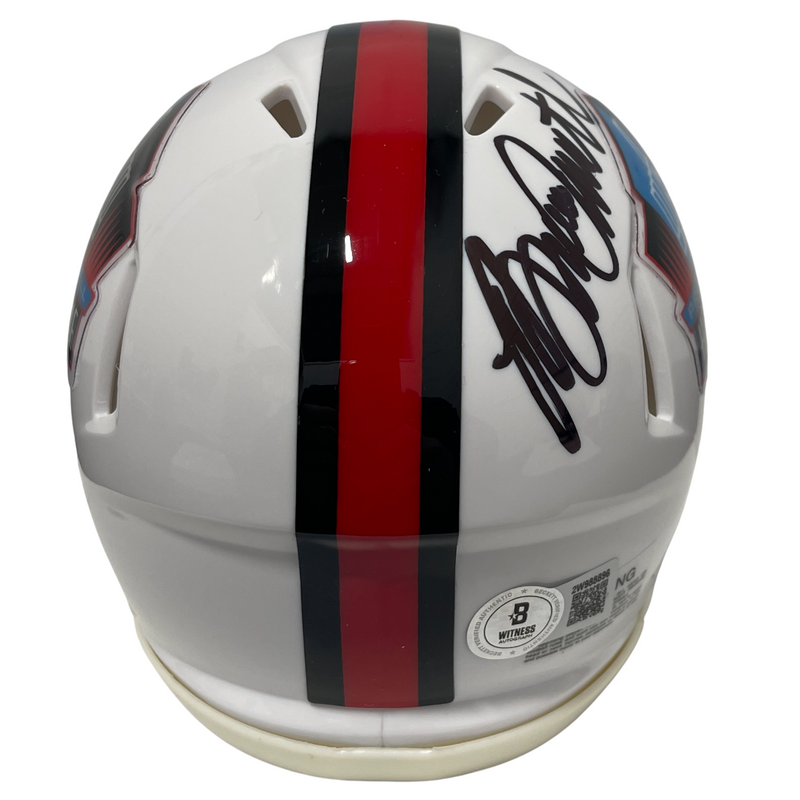 Bruce Smith Signed Pro Football HOF Speed Mini Helmet Beckett Witness BAS COA