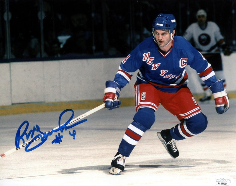 Ron Greschner Signed Autographed New York Rangers 8x10 Photo JSA COA #1