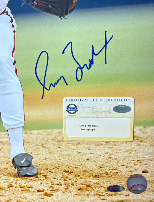 Greg Maddux Signed Atlanta Braves 16x20 Photo File Autograph Steiner COA