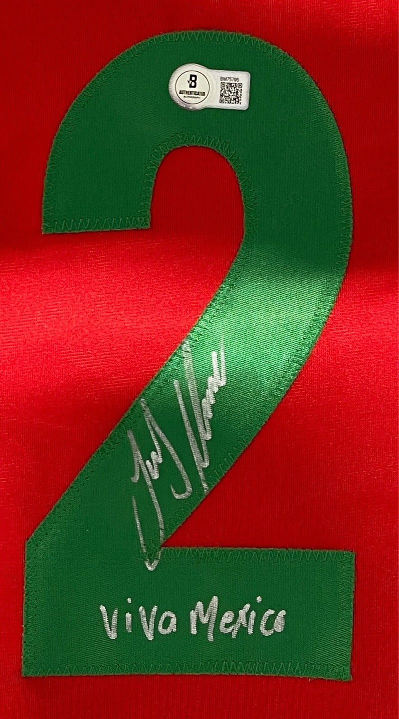 Joey Meneses Signed WBC Mexico Custom Jersey w/ Viva Mexico Beckett BAS COA