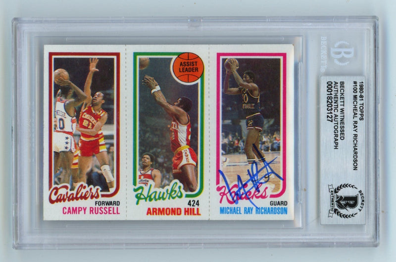 Micheal Ray Richardson 1980-81 Topps #100 Signed Rookie RC Beckett BGS BAS Auto