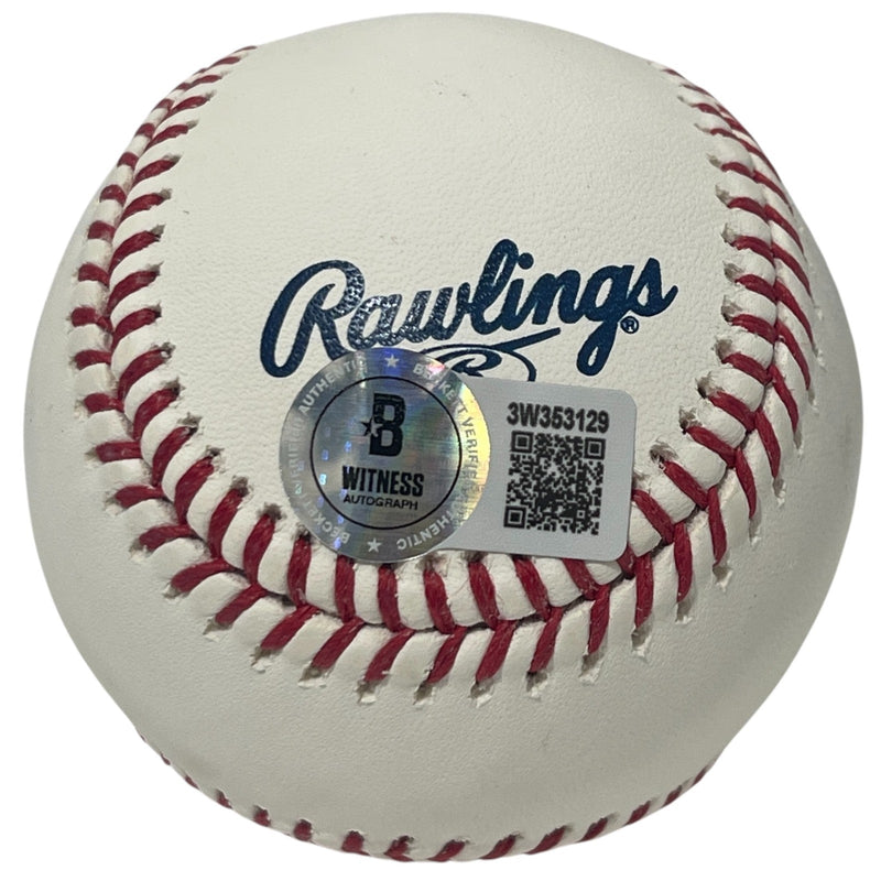 Bill Mazeroski Signed HOF Logo ROMLB Baseball w/ HOF 01 Beckett Witness BAS COA