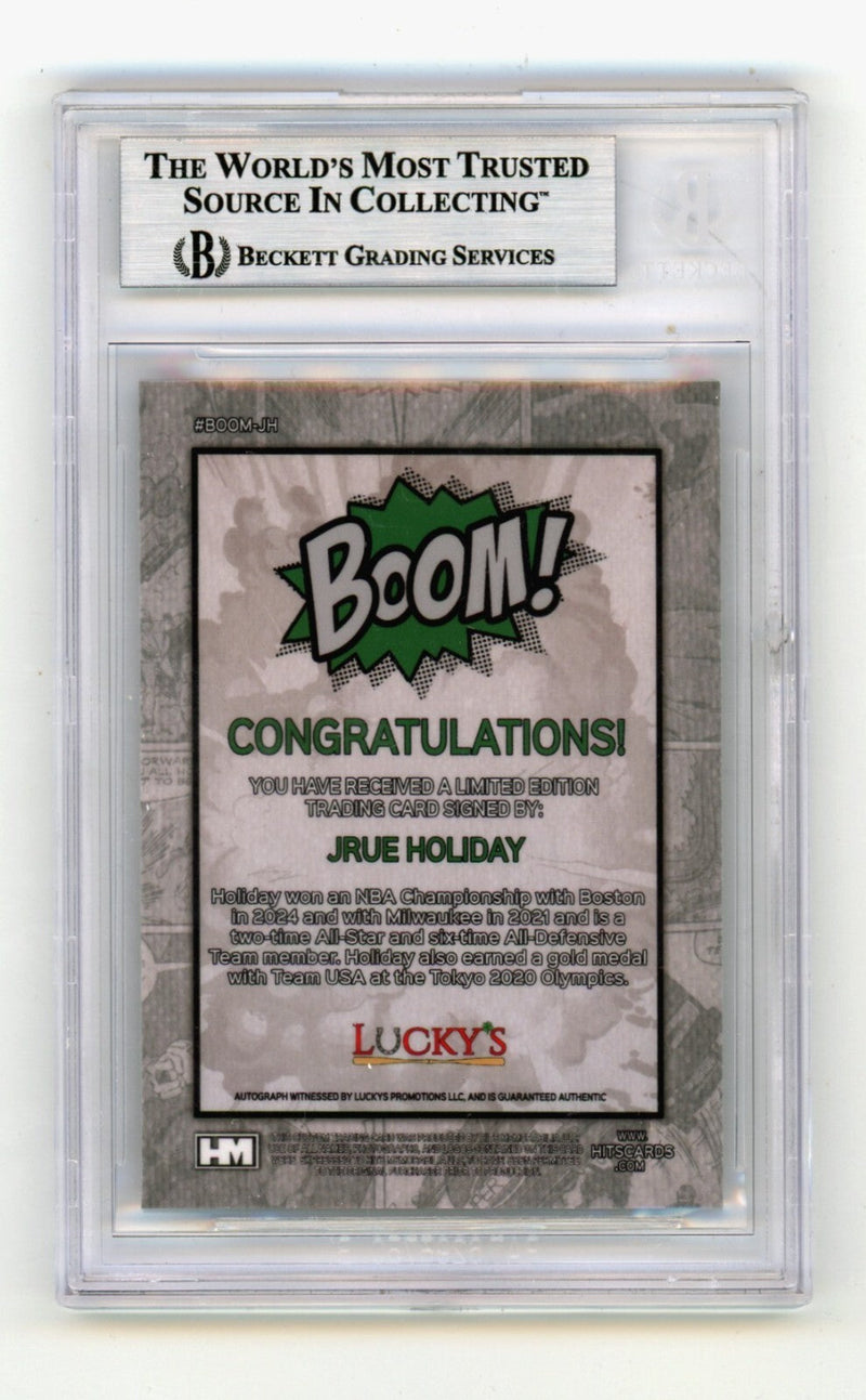 Jrue Holiday 2024 Hits Memorabilia BOOM Silver Signed BGS BAS Auto Boston