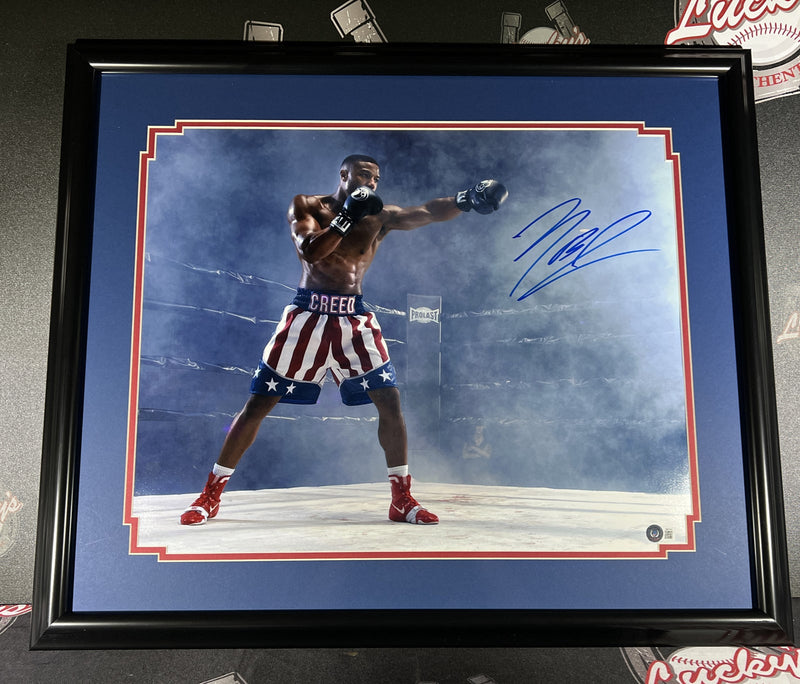 Michael B Jordan Signed Framed 16x20 Photo Creed Beckett Witness BAS COA A