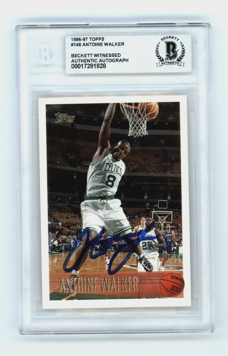 Antoine Walker 1996-97 Topps #146 Rookie RC Signed Beckett BGS BAS Auto Celtics