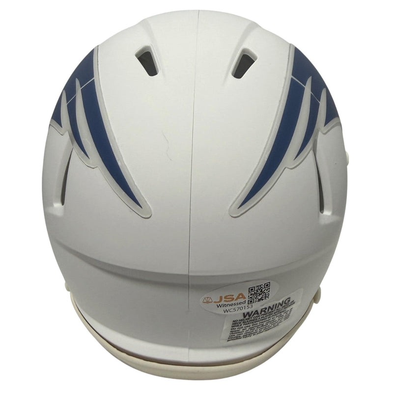 TreVeyon Henderson Signed New England Patriots Rivalries Mini Helmet JSA W COA