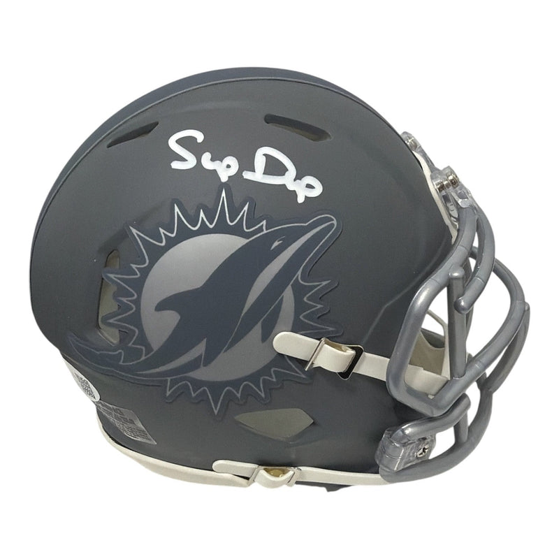 Mark Duper Signed Autographed Miami Dolphins Slate Mini Helmet JSA Witness COA