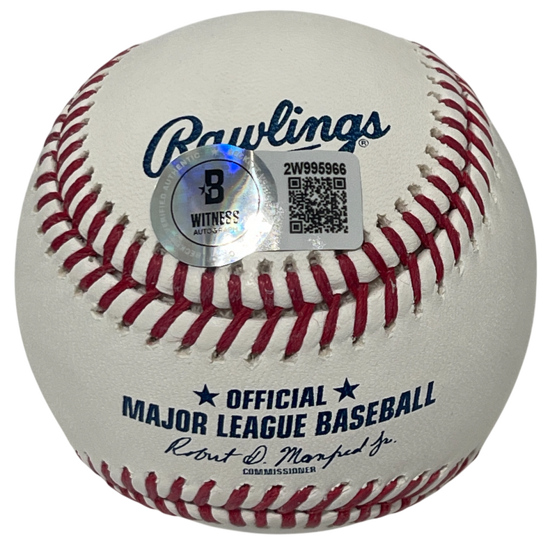 Bob Hamelin Signed ROMLB Baseball w/ 94 AL ROY Beckett Witness BAS COA