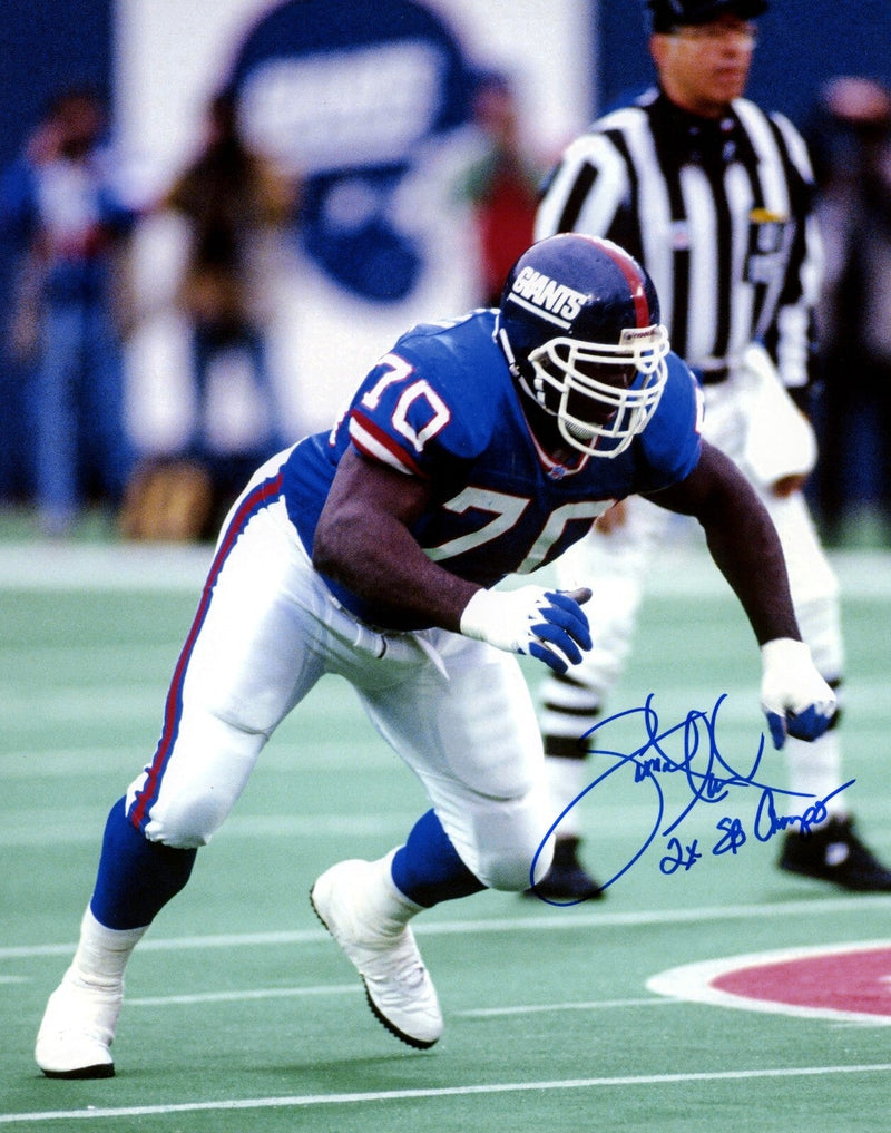 Leonard Marshall Signed New York Giants 8x10 Photo w/ 2x SB Champ LSCM COA