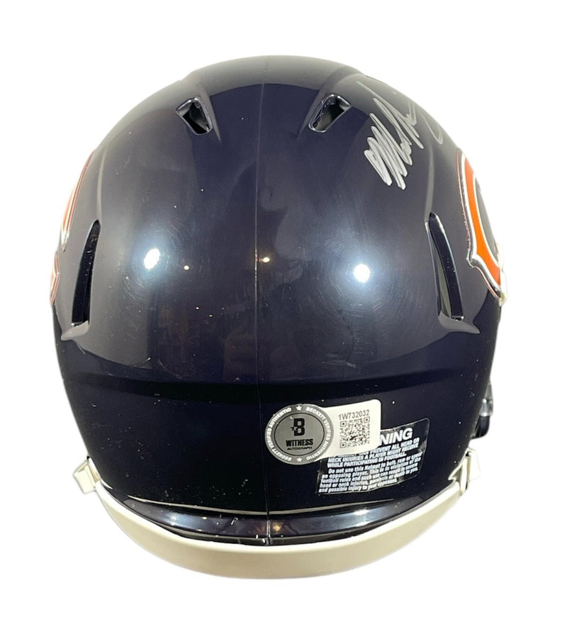Mike Singletary Signed Chicago Bears Mini Helmet HOF 98 Beckett Witness BAS COA