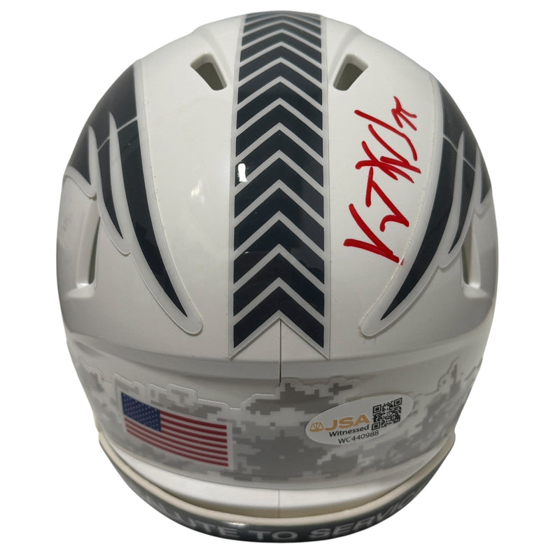 Vince Wilfork Signed Patriots Salute Mini Helmet w/ 2x Champ Ins JSA Witness COA