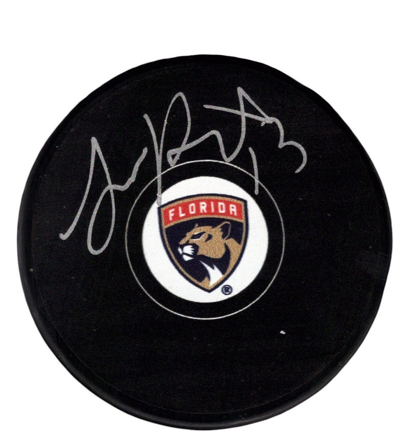 Sam Reinhart Signed Autographed Florida Panthers Logo Puck Fanatics COA