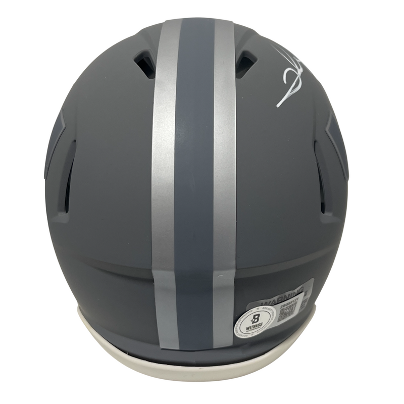 Clinton Portis Signed Miami U Slate Mini Helmet Beckett Witness BAS COA
