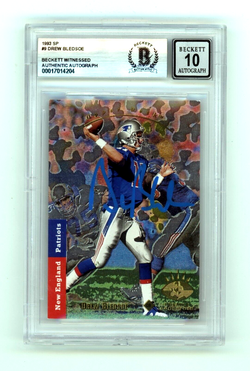Drew Bledsoe 1993 Upper Deck SP #9 Rookie RC Signed Beckett BGS 10 Auto Patriots