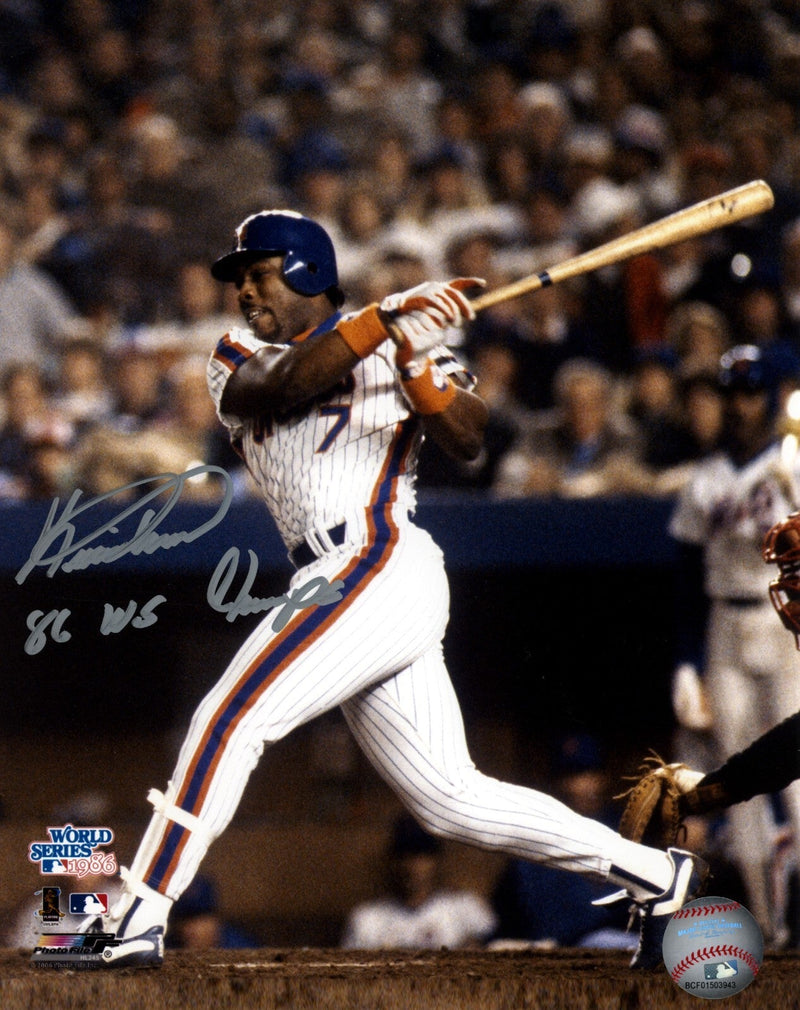 Kevin Mitchell Signed New York Mets 8x10 Photo File w/ 86 WS Champ LSCM COA #2