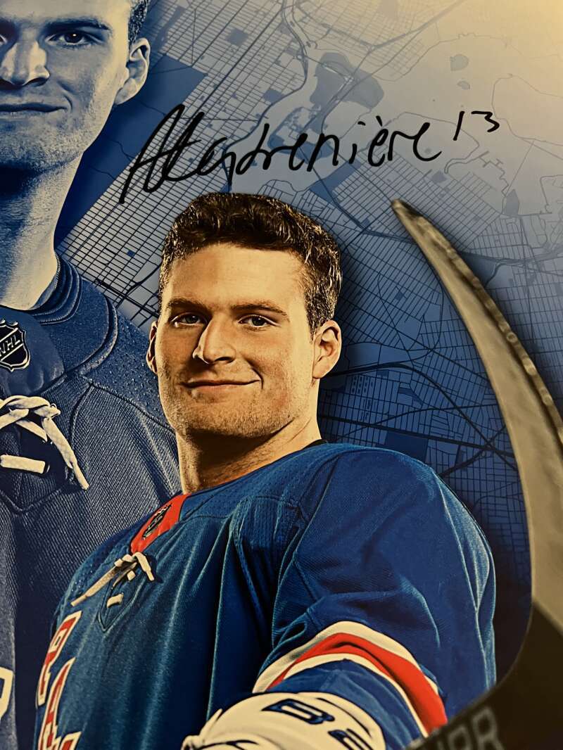 Alexis Lafreniere Signed 20x24 Photo Draft Day Upper Deck UDA COA NY Rangers