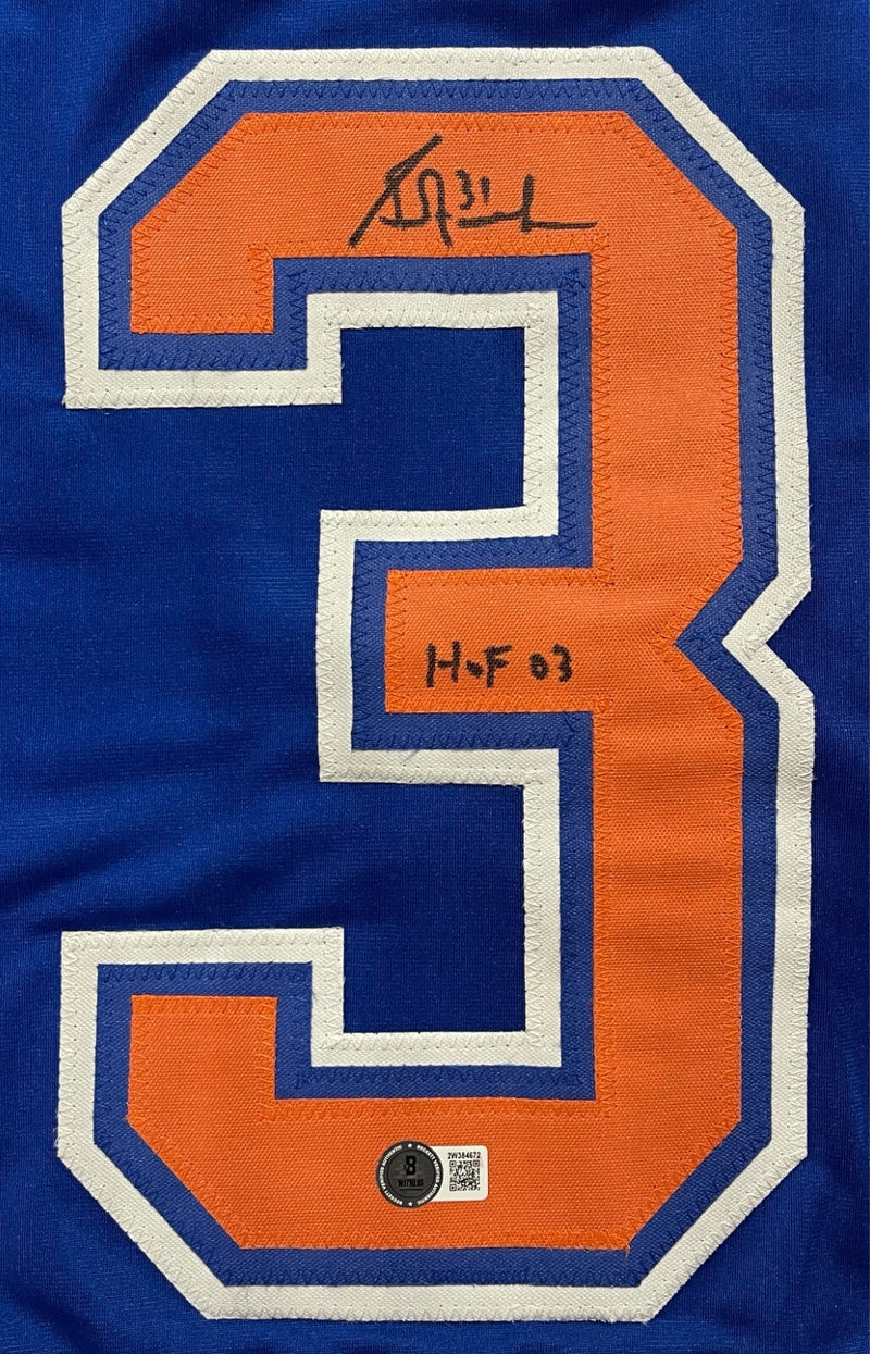 Grant Fuhr Signed Edmonton Oilers Custom Jersey w/ HOF 03 Beckett W BAS COA