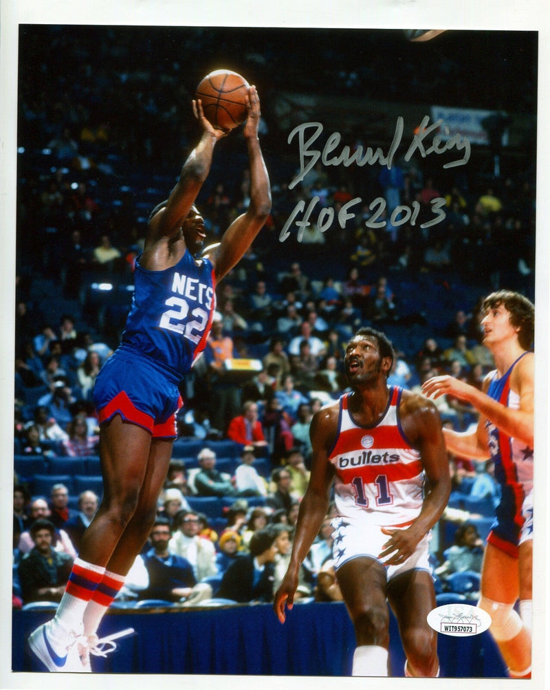 Bernard King Signed New Jersey Nets 8x10 Photo w/ HOF 2013 JSA COA #1