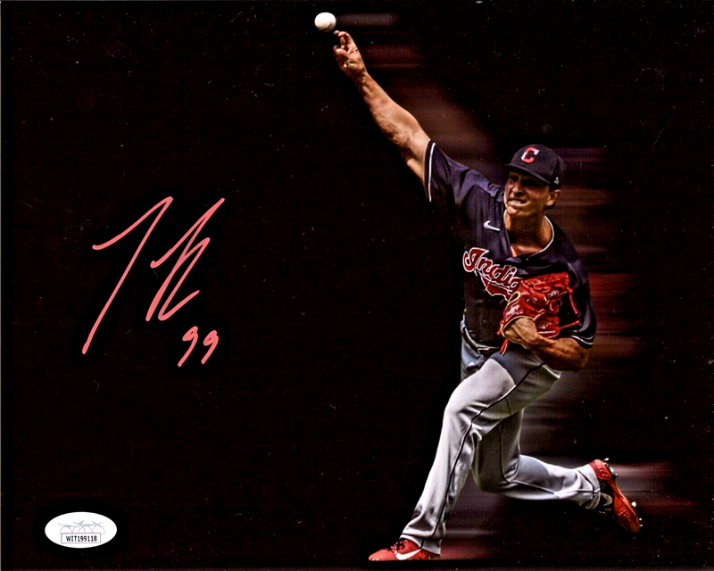 James Karinchak Signed Autographed Cleveland Indians 8x10 Photo JSA COA #3