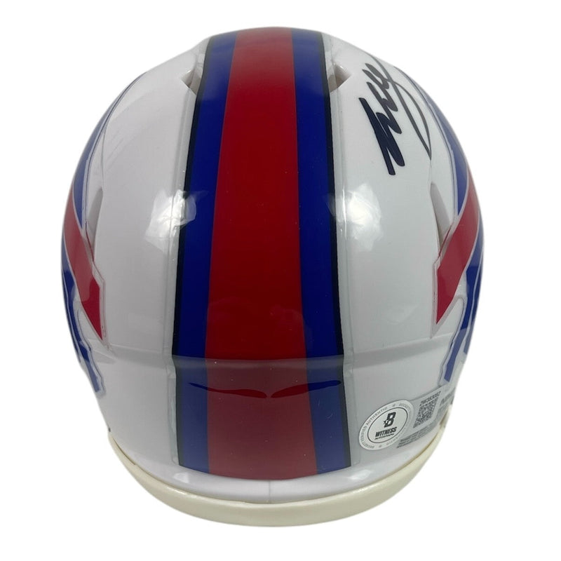 Willis McGahee Signed Bills Speed Mini Helmet Beckett Witness BAS COA