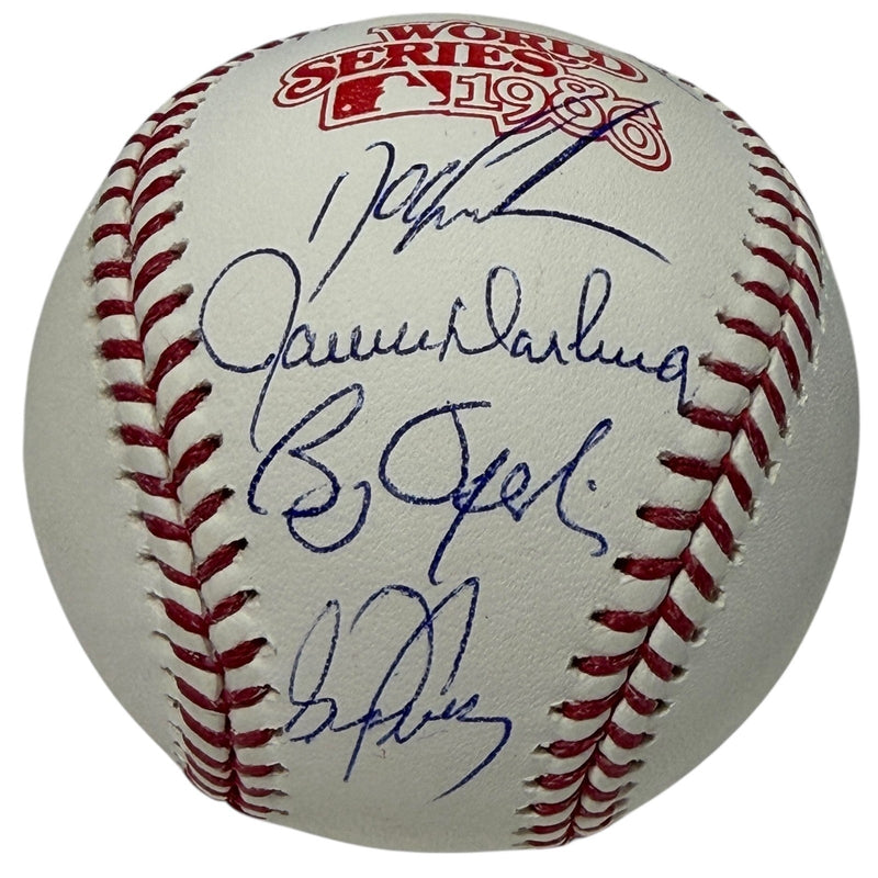 Gooden Darling Ojeda Fernandez Signed 1986 World Series Baseball w/ Insc JSA COA