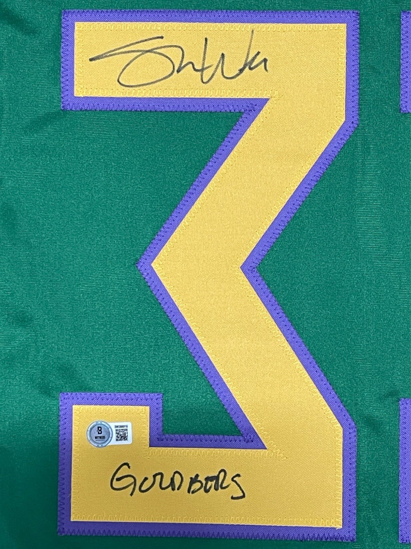 Shaun Weiss Signed ‘Goldberg’ Mighty Ducks Custom Jersey Beckett Witness BAS COA