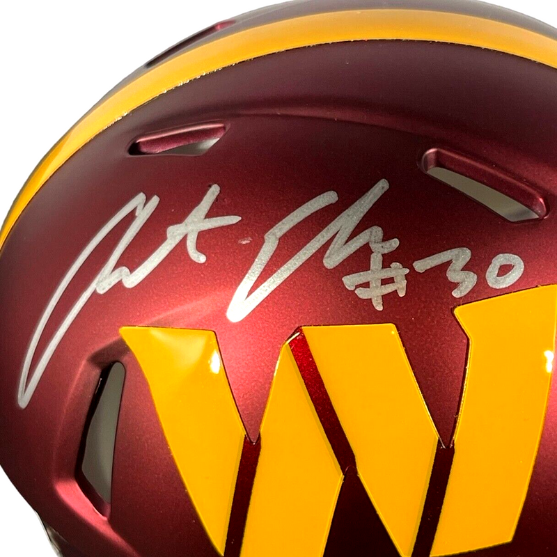 Austin Ekeler Signed Commanders Speed Mini Helmet Beckett Witness BAS COA
