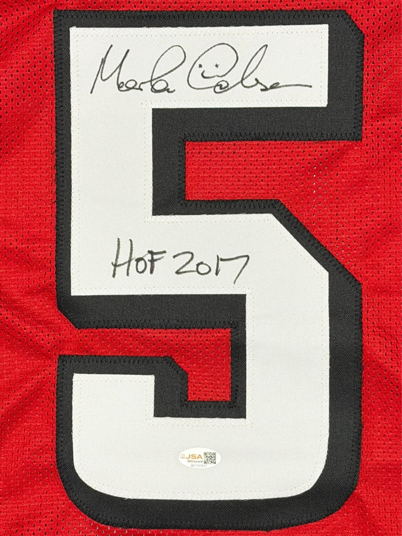 Morten Andersen Signed Falcons Custom Jersey w/ HOF 2017 JSA Witness COA