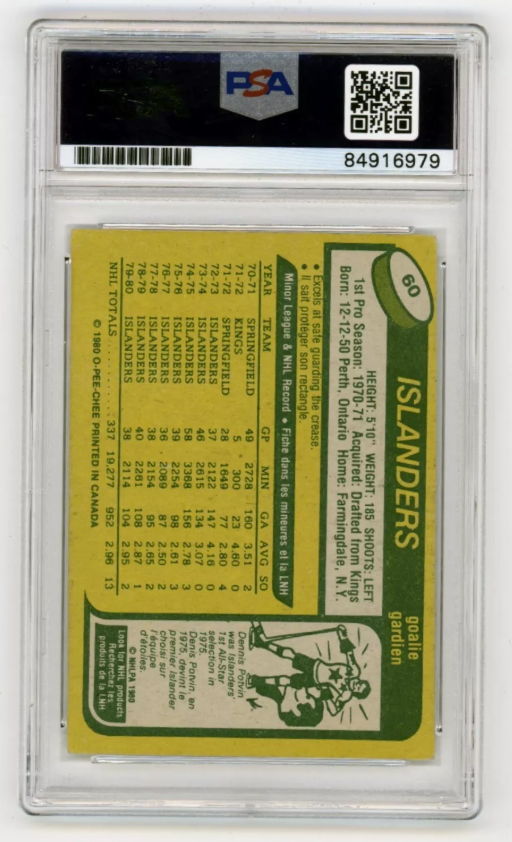 Billy Smith 1980-81 O-Pee-Chee OPC #60 Signed PSA 10 Auto w/ 5 Inscriptions HOF